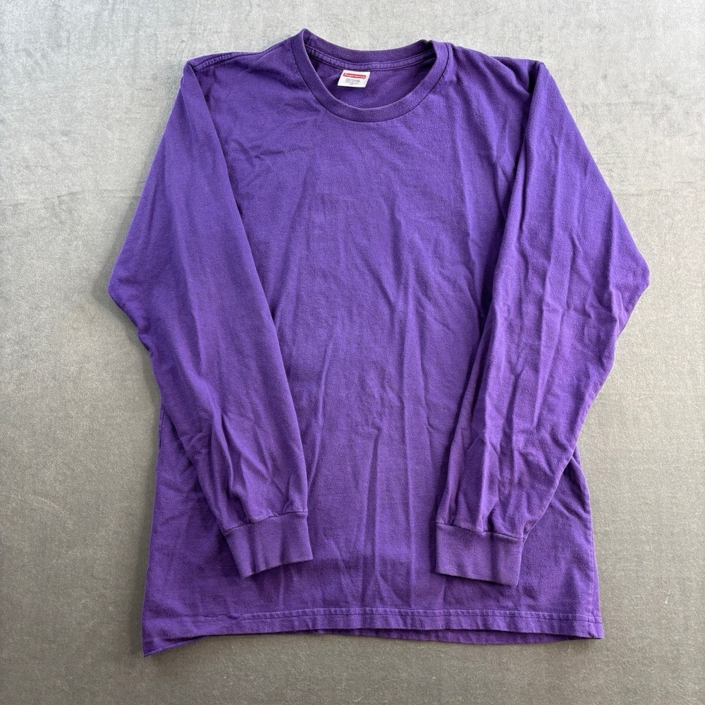 Supreme Long Sleeve T Shirt Purple Made In USA Men's Size M